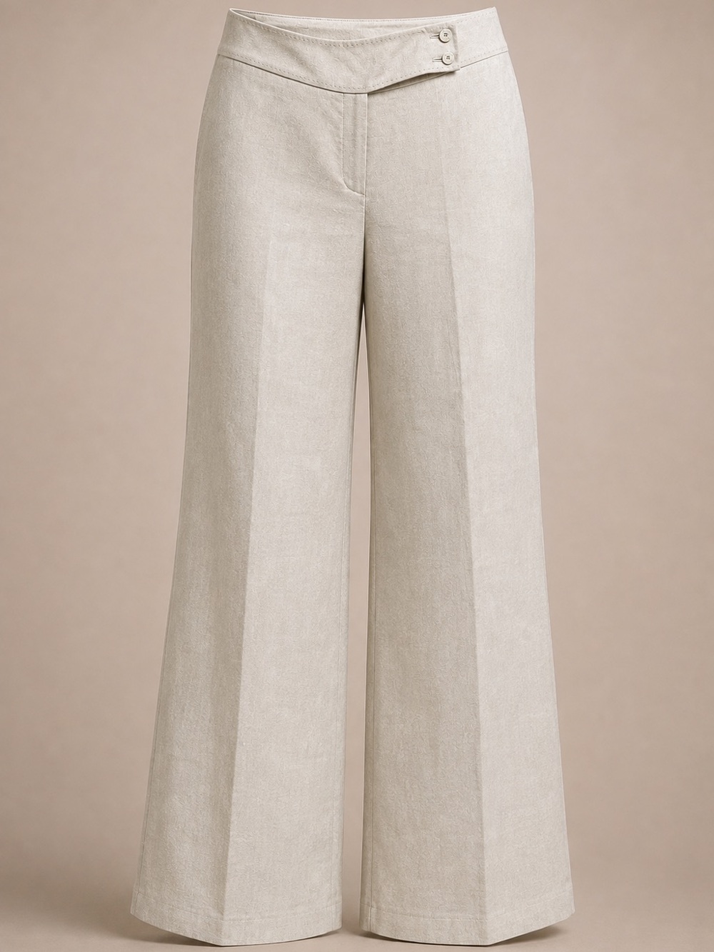 Georgiou Studio Linen Blend Wide Leg Pants Khaki Size 8 NWT Fully Lined